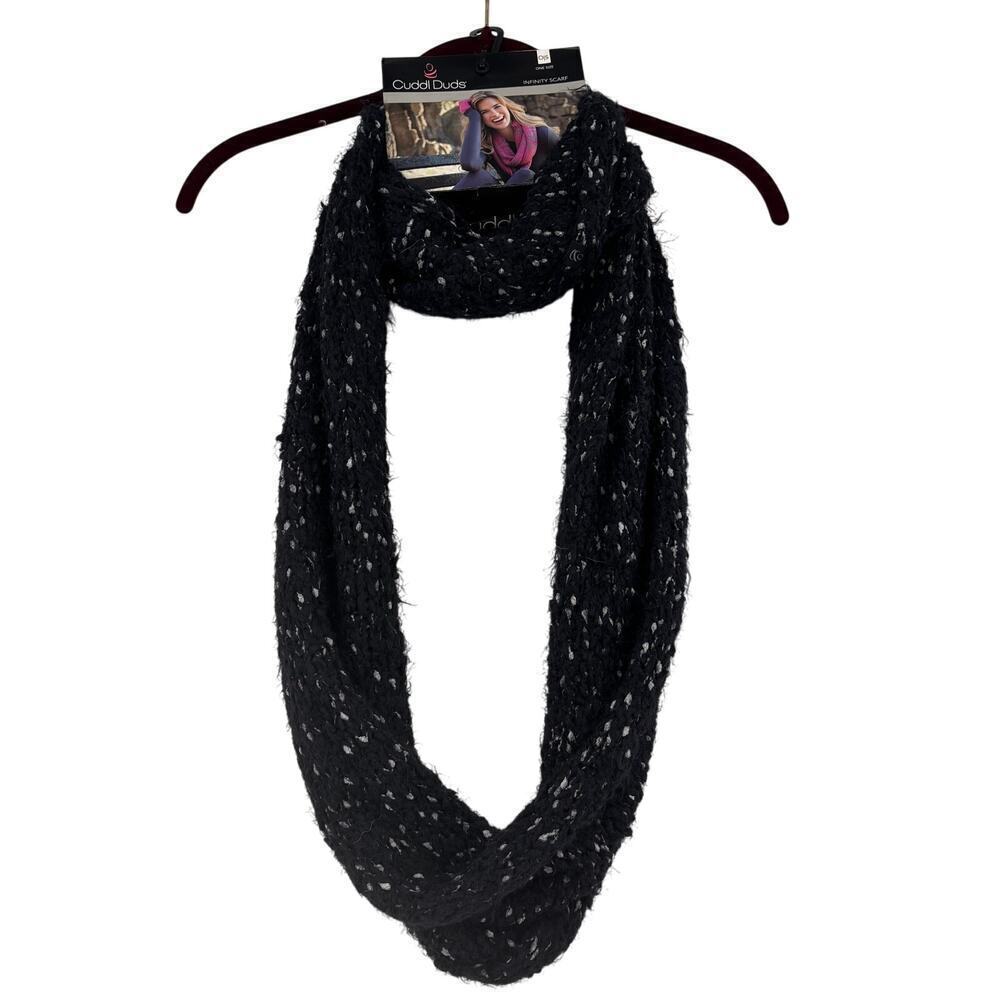 Cuddl Duds Infinity‎ Scarf Black Gray Women's One Size Sweater Kni